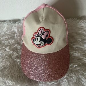 Pink Glitter Minnie Mouse Baseball Cap NWOT